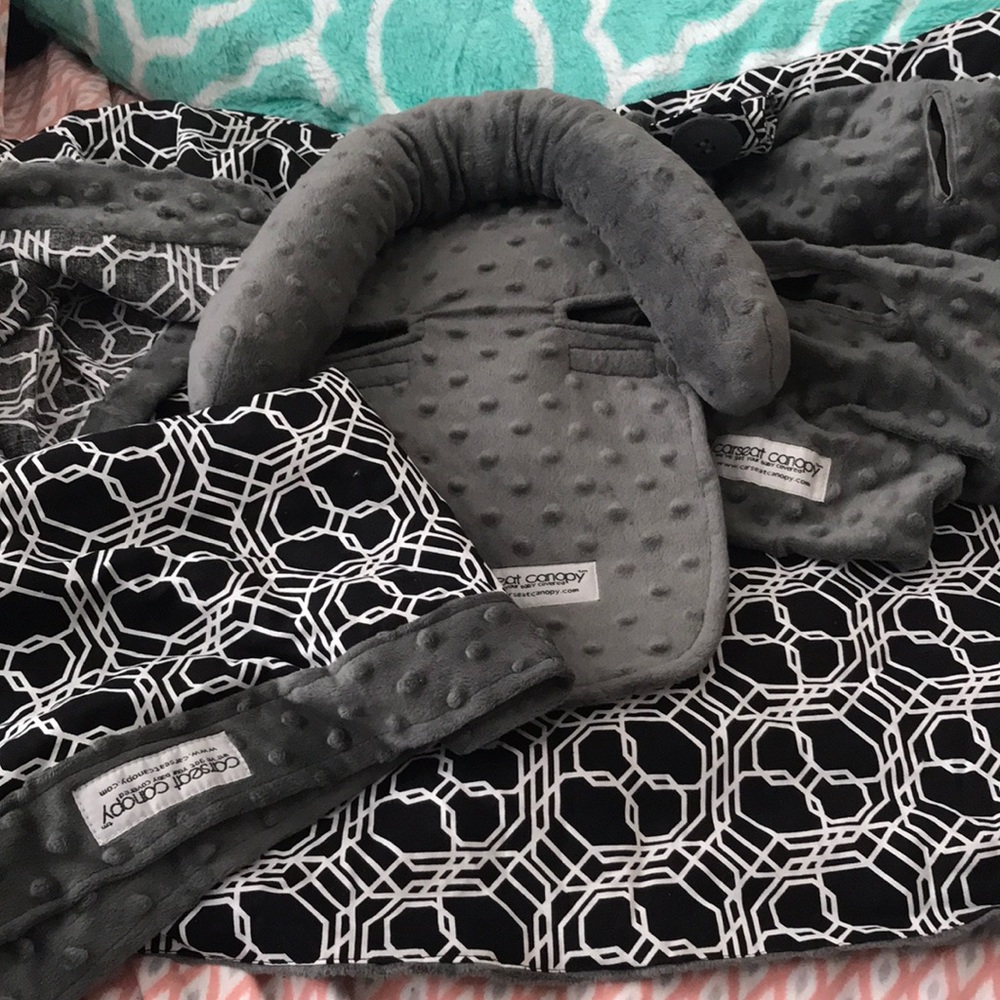 Car seat cover with canopy